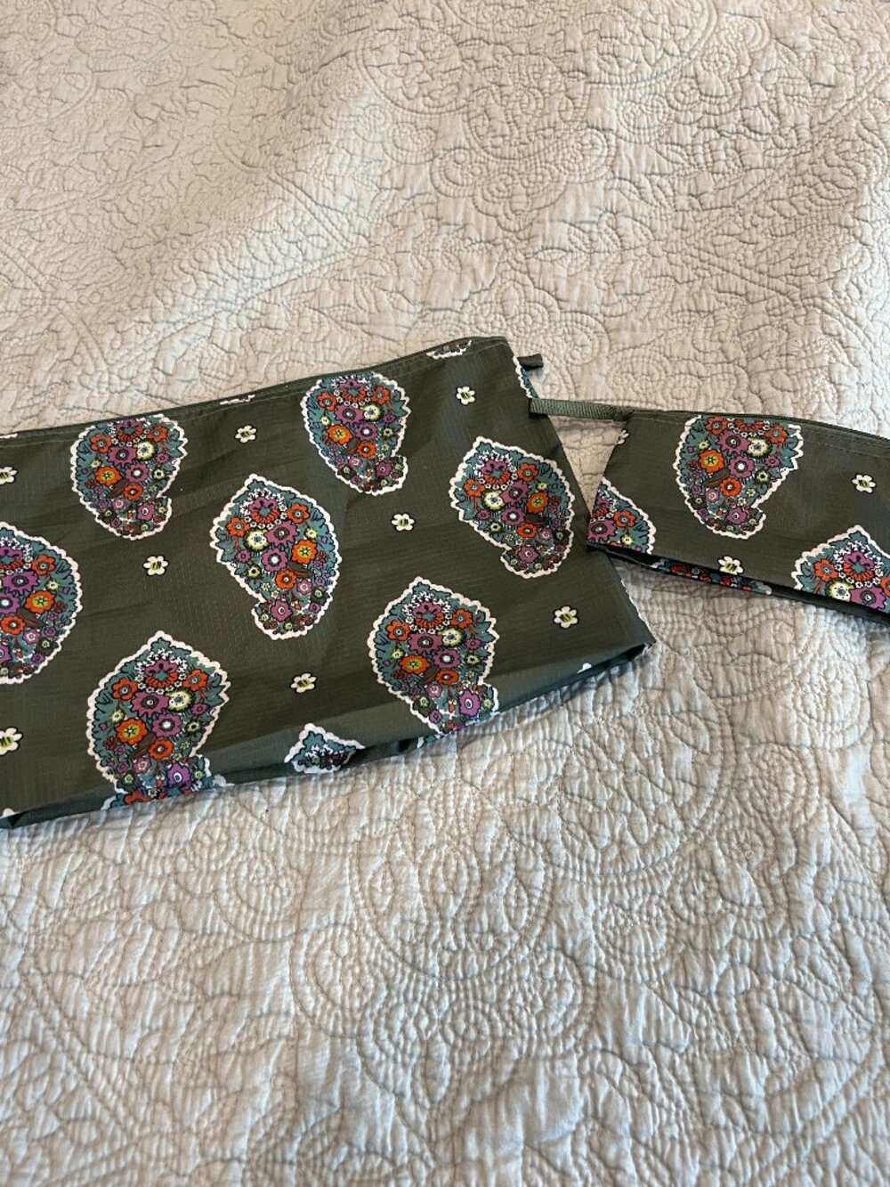 Vera Bradley Ripstop Small and Large Pouch Kew Gardens Green